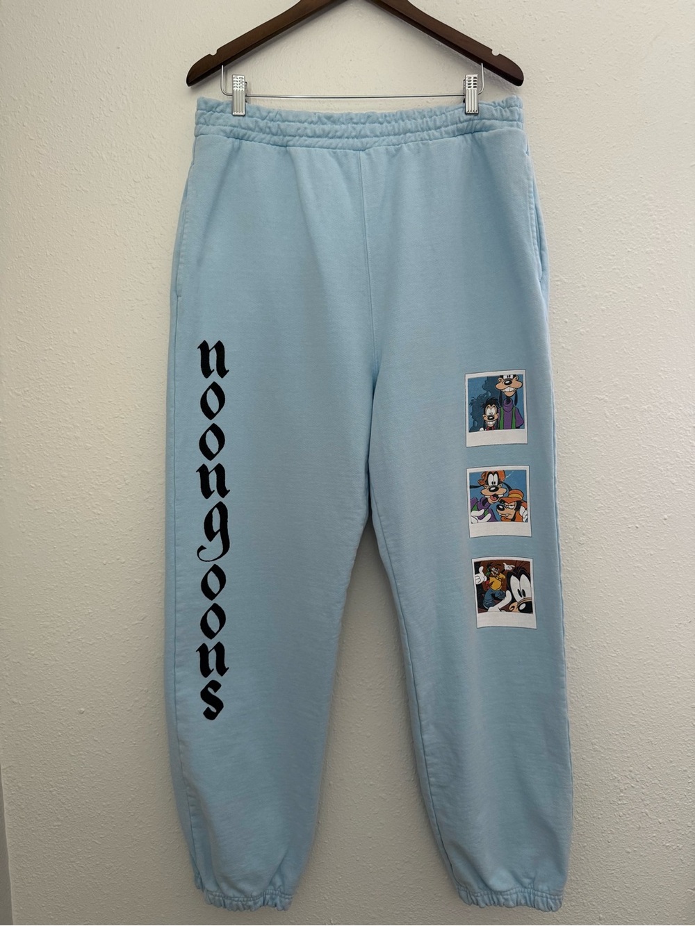 Noongoons Disney Goofy Graphic Fleece Sweatpants Made USA Adult Large Blue